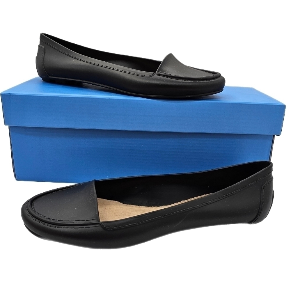 Jack Rogers Womens Jelly Millie Moccasin Slip On Shoes Rubber Flat Black 5 M